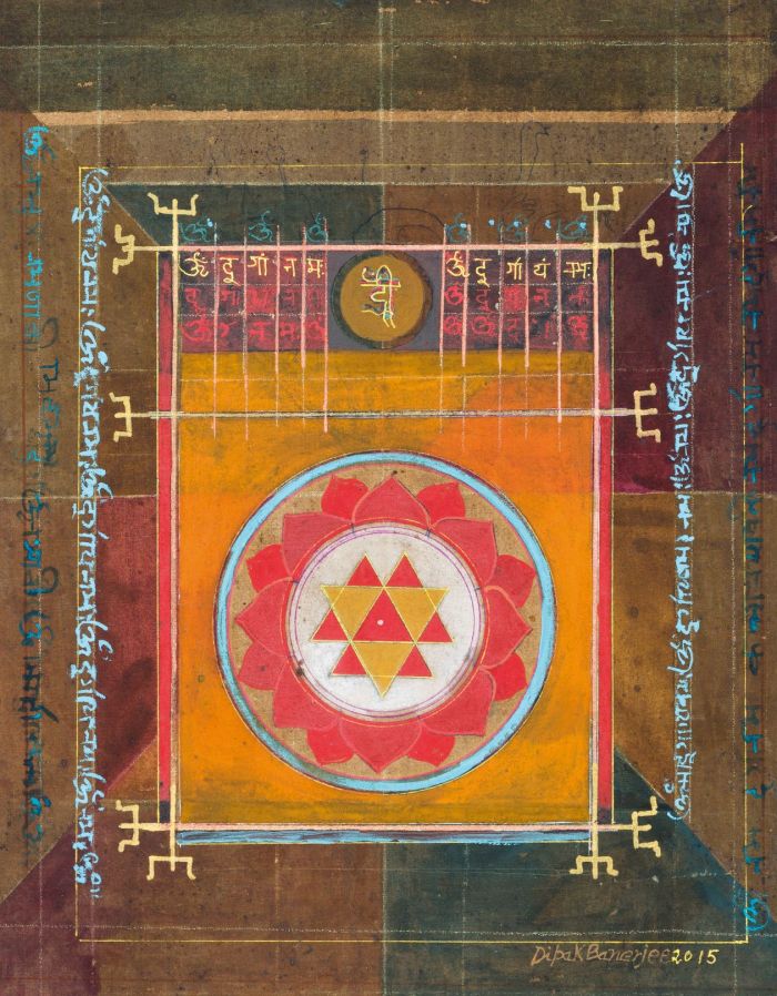 Devi Durga-18.4 in x 14 in- (46.7cm x 35.6cm)- Mixed Media on Canvas-2015.JPG