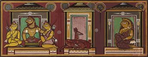 jamini-roy-untitled---lava-and-kusha-with-valmiki-and-sita